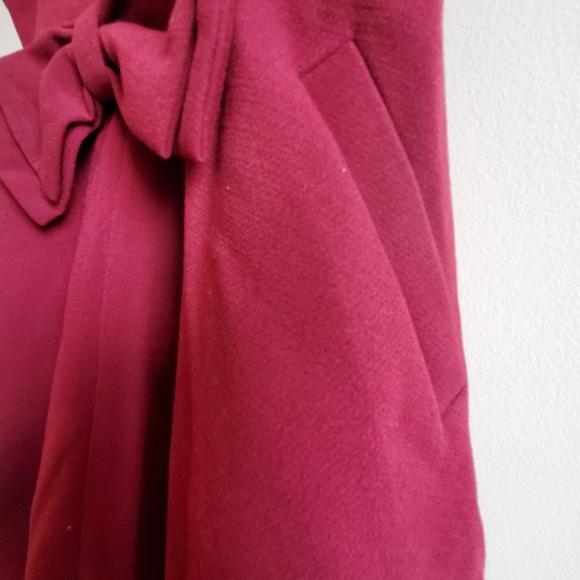 Vintage Unique wine dress with bow, medium, fully lined - Picture 8 of 11